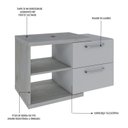 Ver imagem 5 de Armario Gabinete Nexus 83g Contemporâneo Branco/Snow/Chess
