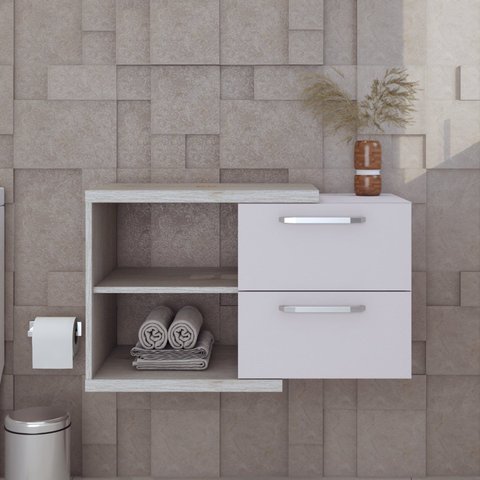 Armario Gabinete Nexus 83g Contemporâneo Branco/Snow/Chess