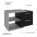 Ver imagem 5 de Armario Gabinete Nexus 83g Contemporâneo Branco/Snow/Preto Ônix