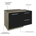 Ver imagem 5 de Armário Gabinete Nexus 83P Contemporâneo Marrom/Carvalho/Preto Ônix