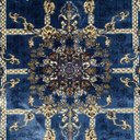 Ver imagem 5 de Tapete Persa Royal Azul 100x150cm Fio Acetinado - Decoração para Quarto e Sala