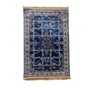 Ver imagem 1 de Tapete Persa Royal Azul 100x150cm Fio Acetinado - Decoração para Quarto e Sala