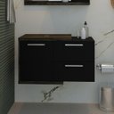 Ver imagem 1 de Armário Gabinete Nexus 83P Contemporâneo Marrom/Carvalho Dark/Preto Ônix
