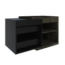 Ver imagem 2 de Armário Gabinete Nexus 83P Contemporâneo Marrom/Carvalho Dark/Preto Ônix