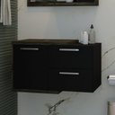 Ver imagem 6 de Armário Gabinete Nexus 83P Contemporâneo Marrom/Carvalho Dark/Preto Ônix