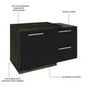 Ver imagem 5 de Armário Gabinete Nexus 83P Contemporâneo Marrom/Carvalho Dark/Preto Ônix