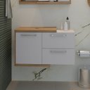 Ver imagem 1 de Armário Gabinete Nexus 83P Contemporâneo Marrom/Lâmina Mel/Branco Chess
