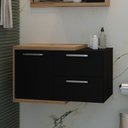 Ver imagem 6 de Armário Gabinete Nexus 83P Contemporâneo Marrom Lâmina Mel/Preto Ônix