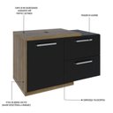 Ver imagem 5 de Armário Gabinete Nexus 83P Contemporâneo Marrom Lâmina Mel/Preto Ônix
