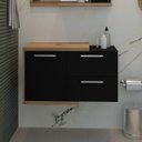 Ver imagem 1 de Armário Gabinete Nexus 83P Contemporâneo Marrom Lâmina Mel/Preto Ônix