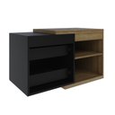 Ver imagem 2 de Armário Gabinete Nexus 83P Contemporâneo Marrom Lâmina Mel/Preto Ônix