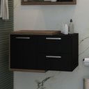 Ver imagem 6 de Armário Gabinete Nexus 83P Contemporâneo Marrom/Nogal/Preto Ônix
