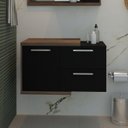 Ver imagem 1 de Armário Gabinete Nexus 83P Contemporâneo Marrom/Nogal/Preto Ônix