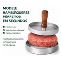 Ver imagem 3 de Molde para Hambúrguer Caseiro Forma de Alumínio Multiuso com Cabo de Madeira Prateado