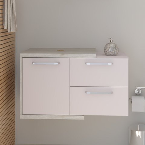 Armário Gabinete Nexus 83P Contemporâneo Branco/Snow/Chess