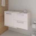 Ver imagem 6 de Armário Gabinete Nexus 83P Contemporâneo Branco/Snow/Chess
