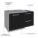 Ver imagem 5 de Armário Gabinete Nexus 83P Contemporâneo Branco/Snow/Preto Ônix
