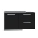 Ver imagem 3 de Armário Gabinete Nexus 83P Contemporâneo Branco/Snow/Preto Ônix