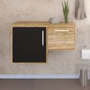 Ver imagem 1 de Armário Gabinete Nexus 83L Contemporâneo Marrom/Carvalho/Preto Ônix