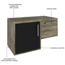 Ver imagem 5 de Armário Gabinete Nexus 83L Contemporâneo Marrom/Carvalho/Preto Ônix