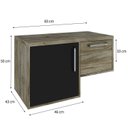 Ver imagem 4 de Armário Gabinete Nexus 83L Contemporâneo Marrom/Carvalho/Preto Ônix