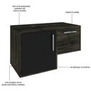 Ver imagem 5 de Armário Gabinete Nexus 83L Contemporâneo Marrom/Carvalho Dark/Preto Ônix