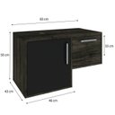 Ver imagem 4 de Armário Gabinete Nexus 83L Contemporâneo Marrom/Carvalho Dark/Preto Ônix