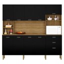 Ver imagem 2 de Cozinha Ambiente Intense 10 Portas e 2 Gavetas Freijó Nero - Kits Paraná