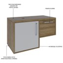 Ver imagem 5 de Armário Gabinete Nexus 83L Contemporâneo Marrom/Lâmina Mel/Branco Chess