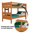 Ver imagem 4 de Beliche Topazio Solteiro Reforçada 100% MDF Vira Duas Camas com Grade de Proteção - Nature