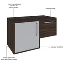 Ver imagem 5 de Armário Gabinete Nexus 83L Contemporâneo Marrom/Nogal/Branco Chess