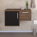 Ver imagem 1 de Armário Gabinete Nexus 83L Contemporâneo Marrom/Nogal/Preto Ônix