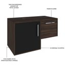 Ver imagem 5 de Armário Gabinete Nexus 83L Contemporâneo Marrom/Nogal/Preto Ônix
