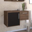 Ver imagem 6 de Armário Gabinete Nexus 83L Contemporâneo Marrom/Nogal/Preto Ônix