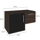 Ver imagem 4 de Armário Gabinete Nexus 83L Contemporâneo Marrom/Nogal/Preto Ônix