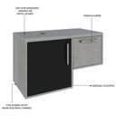 Ver imagem 5 de Armário Gabinete Nexus 83L Contemporâneo Branco/Snow/Preto Ônix