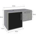 Ver imagem 4 de Armário Gabinete Nexus 83L Contemporâneo Branco/Snow/Preto Ônix
