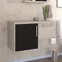 Ver imagem 6 de Armário Gabinete Nexus 83L Contemporâneo Branco/Snow/Preto Ônix
