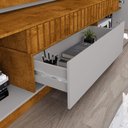 Ver imagem 4 de Home Estante Rack Dallas Naturalle Off White para Tv até 75 Polegadas Bechara