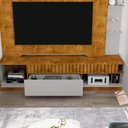 Ver imagem 2 de Home Estante Rack Dallas Naturalle Off White para Tv até 75 Polegadas Bechara