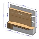 Ver imagem 5 de Home Estante Rack Dallas Naturalle Off White para Tv até 75 Polegadas Bechara