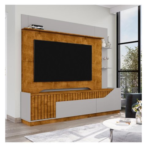 Home Estante Rack Dallas Naturalle Off White para Tv até 75 Polegadas Bechara