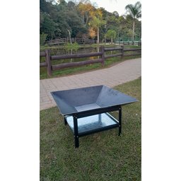 Lareira Externa 70cm P/ Jardim a Lenha Fogueira Fireplace Aquecedor - 8
