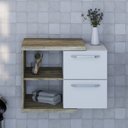 Ver imagem 1 de Armário Gabinete Nexus 65g Contemporâneo Marrom/Carvalho/Branco Chess