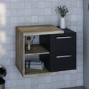 Ver imagem 6 de Armário Gabinete Nexus 65g Contemporâneo Marrom/Carvalho/Preto Ônix
