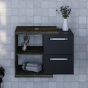 Ver imagem 1 de Armário Gabinete Nexus 65g Contemporâneo Marrom/Carvalho Dark/Preto Ônix