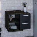 Ver imagem 6 de Armário Gabinete Nexus 65g Contemporâneo Marrom/Carvalho Dark/Preto Ônix