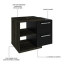 Ver imagem 5 de Armário Gabinete Nexus 65g Contemporâneo Marrom/Carvalho Dark/Preto Ônix