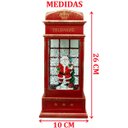 Ver imagem 6 de Cabine Telefone Inglês Papai Noel Natal Musical Leds de 26cm