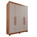 Ver imagem 4 de Guarda-Roupa Solteiro 4 Portas 3 Gavetas Roma Espresso Móveis Marrom/Cinamomo/Off White